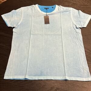 NWT Light Blue Patrick Assaraf Crew Neck T Shirt Size XL